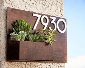 Metal House Number Planter 